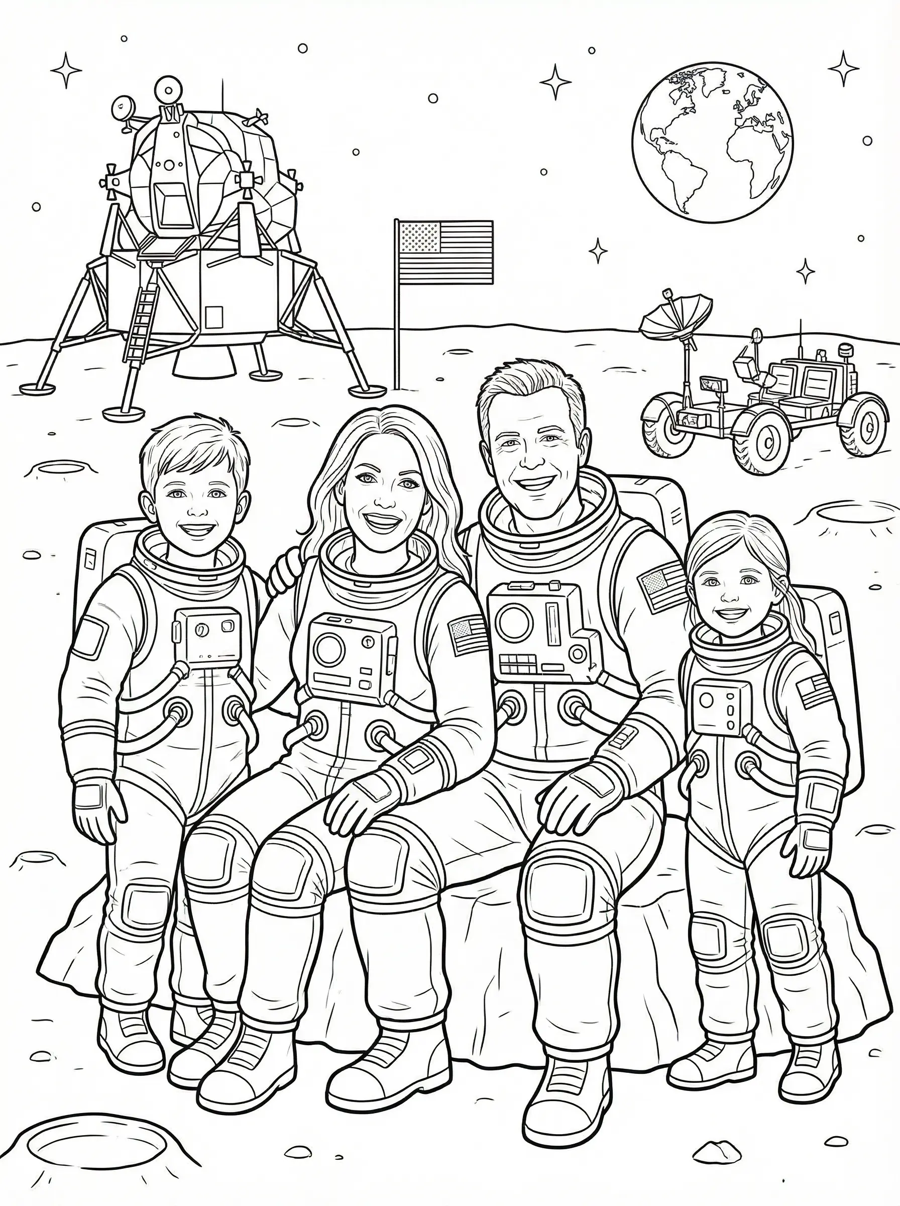 In outer space - coloring page